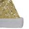 14" Adult Medium Sequin Snowflake Santa Hat, Gold